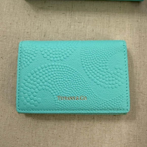 Tiffany & Co Wave Leather Card Case mini Wallet new - Picture 7 of 7